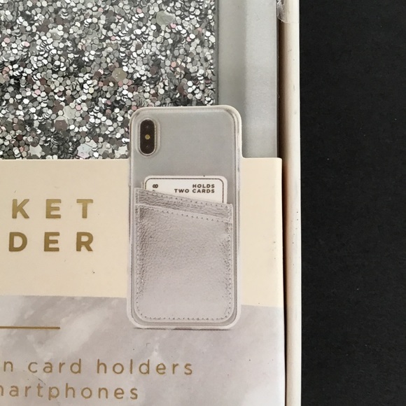 NANETTE LEPORE SILVER GLITTER PHONE POCKET… - Picture 4 of 8
